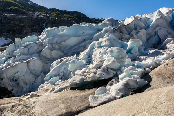 Nigardsbreen Jostedalsbreen 빙하의 Nigardsbreen 거짓말 Jostedalen 노르웨이 유럽에서 Gaupne의 북쪽으로 — 스톡 사진