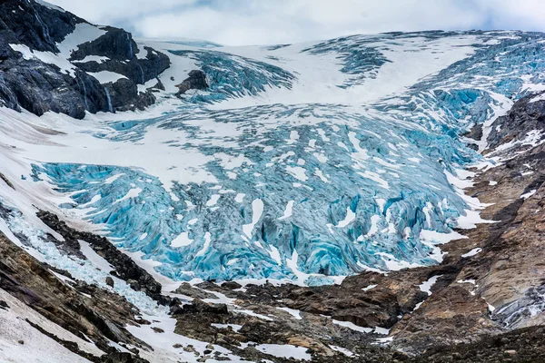Fabergstolsbreen Ledovec Nigardsvatnet Jostedalsbreen Národním Parkem Norsku Slunečný Den — Stock fotografie