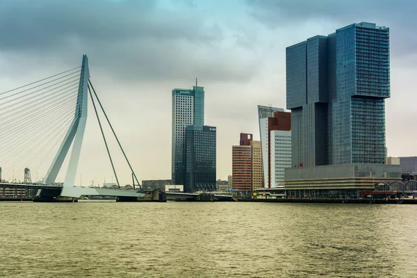 Rotterdam Alankomaat Huhtikuu 2018 View Erasmus Bridge Citycape Tunnetaan Myös — kuvapankkivalokuva
