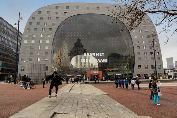 Rotterdam Paesi Bassi Aprile 2018 Markthal Inglese Market Hall Edificio — Foto Stock