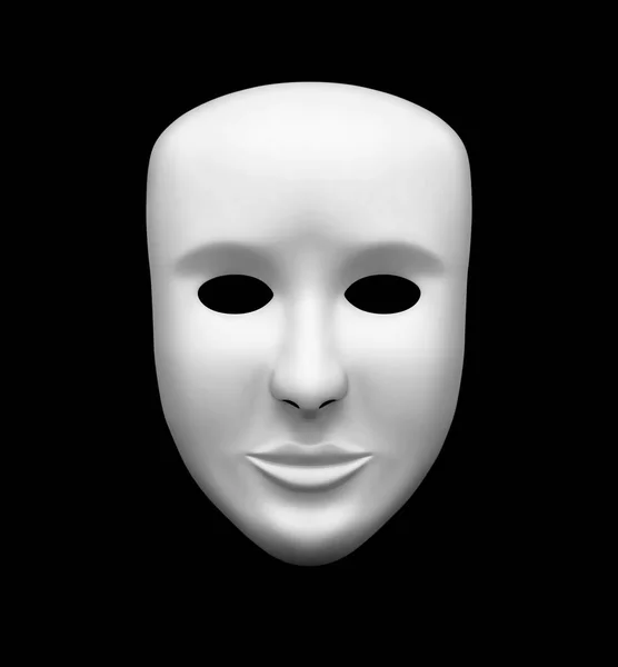 Máscara Teatral Blanca Aislada Negro Renderizado —  Fotos de Stock