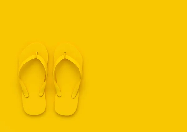 Chanclas Sobre Fondo Naranja Con Espacio Para Copiar Concepto Verano — Foto de Stock