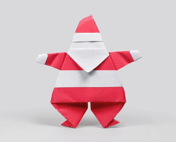 Papel Origami Santa Claus Sobre Fondo Gris — Foto de Stock