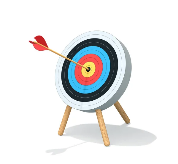 Objetivo de tiro con arco con flecha aislada en blanco. Recorte camino inclu —  Fotos de Stock