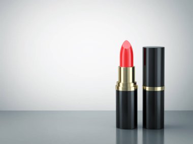 Yansıtıcı yüzeyde kırmızı ruj