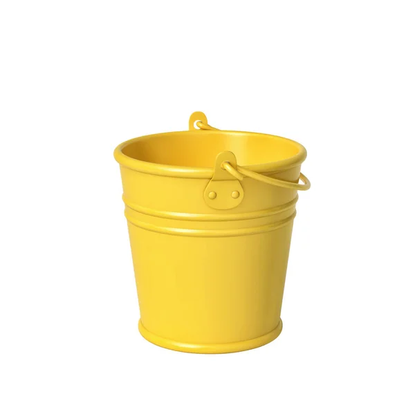 Yellow bucket isolated on white — Stock Photo, Image