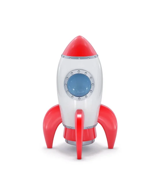 Space rocket toy isolated on white. Clipping path included — Stock Photo, Image