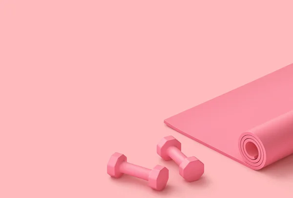 Pastel pink fitness background — Stock Photo, Image