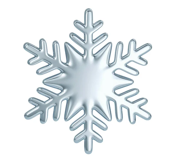 Gümüş kar tanesi beyaz üzerine izole. Kırpma yolu dahil