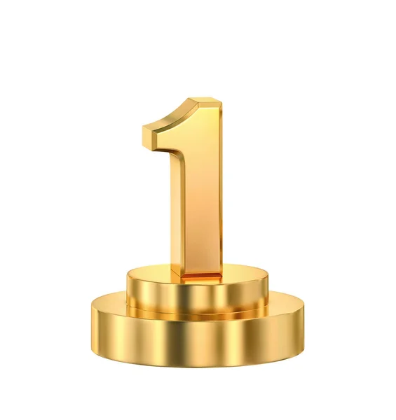 First place, golden trophy — Stock Photo, Image