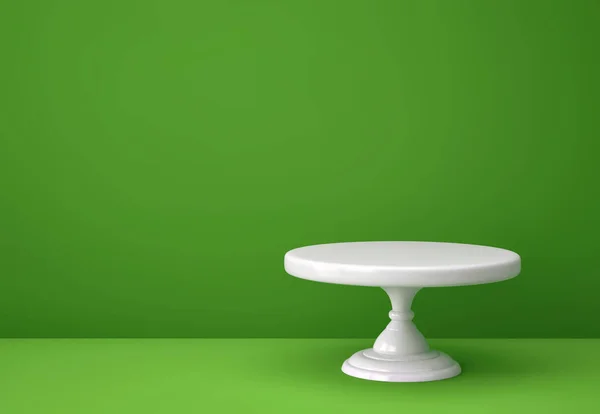 Porte Gâteau Porcelaine Sur Fond Vert Rendu — Photo