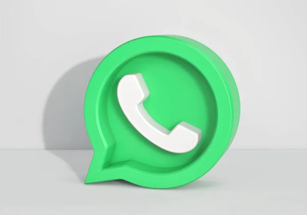 Ícone Notificação Mídia Social Bolha Discurso Verde Com Ícone Telefone — Fotografia de Stock