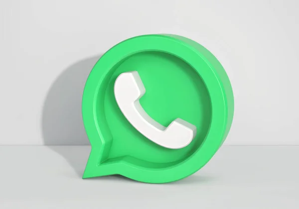 Значок Уведомления Социальных Сетях Зеленый Речевой Пузырь Значком Телефона Сером Лицензионные Стоковые Фото