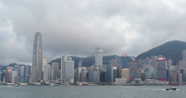 Victoria Harbor, Hong Kong - 13 Nisan, 2018: Hong Kong Kentsel şehir 