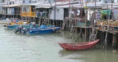 Tai O, Hong Kong - 03 Mayıs, 2018: Tai O balıkçı köyü Hong Kong