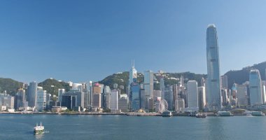 Victoria Harbor, Hong Kong - 13 Nisan, 2018: Hong Kong Limanı