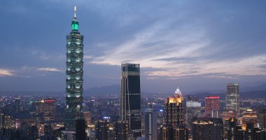 Taipei city, Tayvan - 25 Mayıs, 2018: Taipei city akşam