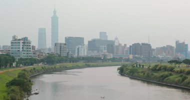 Taipei city, Tayvan - 27 Mayıs, 2018: hava kirliliği Taipei City