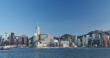 Victoria Harbor, Hong Kong - 31 Mayıs, 2018: Hong Kong manzarası