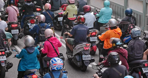 Dihua Street Taipei City Mayıs 2018 Otoyol Meşgul Motosiklet Trafik — Stok fotoğraf