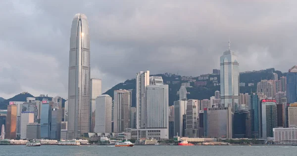 Victoria Harbour Hong Kong Avril 2018 Horizon Urbain Hong Kong — Photo