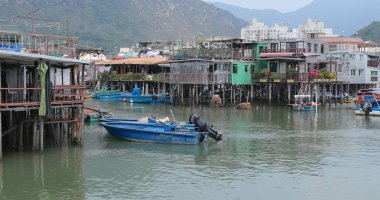 Tai O, Hong Kong - 03 Mayıs, 2018: Hong Kong Tai O balıkçı köyü 