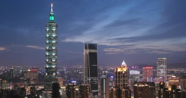 Taipei city, Tayvan - 25 Mayıs, 2018: Taipei city akşam