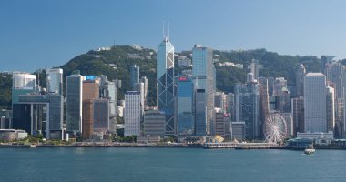 Victoria Limanı, Hong Kong - 31 Mayıs, 2018: Hong Kong kentsel şehir manzarası