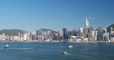 Victoria Limanı, Hong Kong - 31 Mayıs, 2018: Hong Kong manzara