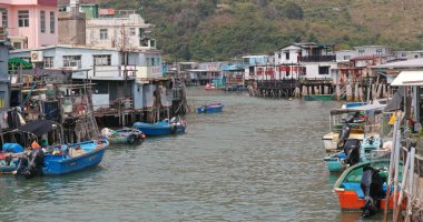 Tai O, Hong Kong - 03 Mayıs, 2018: Hong Kong Tai O balıkçı köyü 