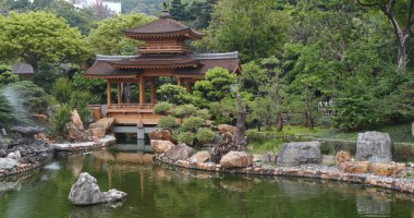 Diamond hill, Hong Kong - 21 Nisan, 2018: Chi Lin Nunnery Hong Kong