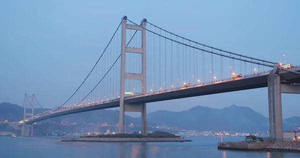 Wan Hong Kong Aprile 2018 Tsing Bridge Hong Kong Tramonto — Foto Stock