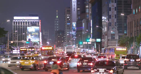 Taipei City Tayvan Mayıs 2018 Taipei Kentsel Cityscape Geceleri — Stok fotoğraf