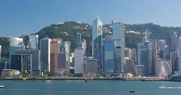 Victoria Harbor, Hong Kong - 31 Mayıs, 2018: Hong Kong işareti