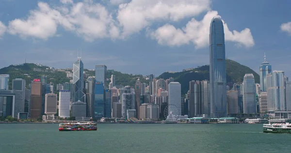 ビクトリア港 2018 香港のスカイライン — ストック写真
