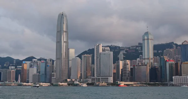 Victoria Harbour Hongkong April 2018 Stadtsilhouette Von Hongkong Bei Sonnigem — Stockfoto