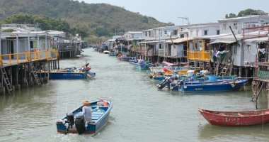 Tai O, Hong Kong - 03 Mayıs, 2018: Hong Kong Tai O balıkçı köyü