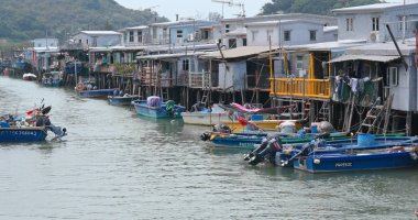 Tai O, Hong Kong - 03 Mayıs, 2018: Hong Kong Tai O balıkçı köyü 