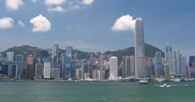 Victoria Limanı, Hong Kong - 31 Mayıs, 2018: Hong Kong manzara 