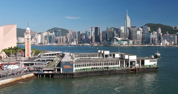 Λιμάνι Victoria Χονγκ Κονγκ Μαΐου 2018 Στον Ορίζοντα Της Πόλης — Φωτογραφία Αρχείου