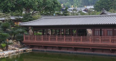 Diamond hill, Hong Kong - 21 Nisan, 2018: Chi Lin Nunnery Hong Kong