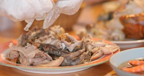 Mujer Llorando Parrilla Restaurante Chino — Foto de Stock