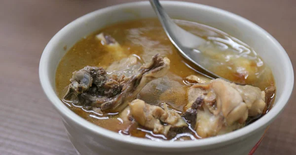 Macarrão Frango Óleo Gergelim Restaurante Taiwanês — Fotografia de Stock