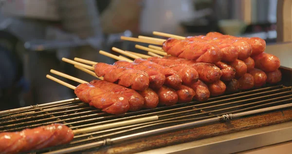 Taiwan night market snack, barbecue sausages