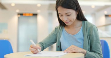 Onu test için öğrenci çalışma