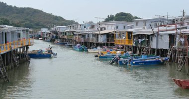 Tai O, Hong Kong - 03 Mayıs, 2018: Tai O balıkçı köyü 