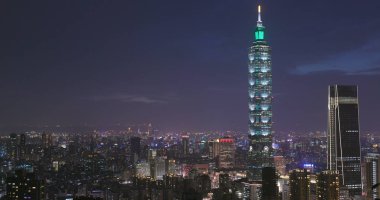 Taipei city, Tayvan - 18 Mayıs, 2018: gece Taipei şehir