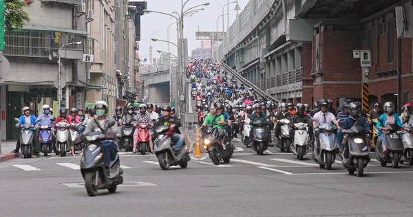 Dihua Street Taipei Maio 2018 Tráfego Moto Cidade Taipei — Fotografia de Stock