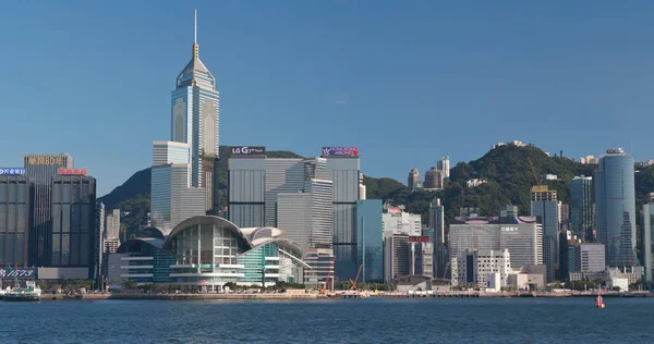 Victoria Harbor, Hong Kong - 31 Mayıs, 2018: Hong Kong manzarası