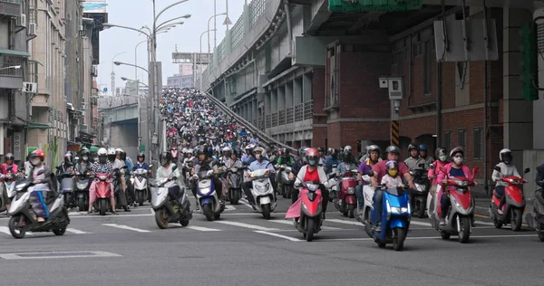 Dihua Street Città Taipei Mag 2018 Affollato Moto Nella Città — Foto Stock